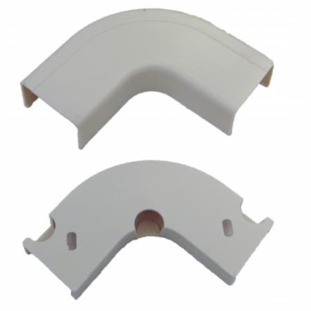 Cable Wholesale 90 Deg Flat Elbow Raceway, 31R2 Series, White 31R2-001WH